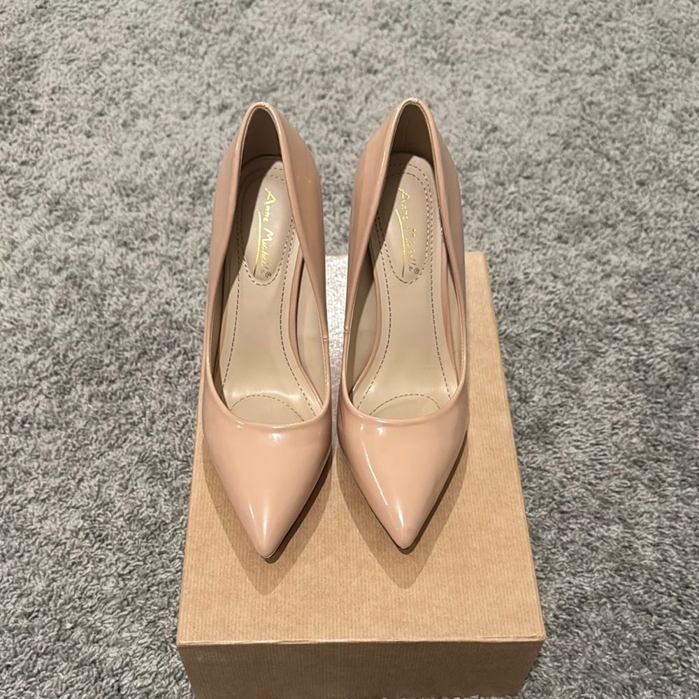 Elegant Nude Patent Leather Pumps